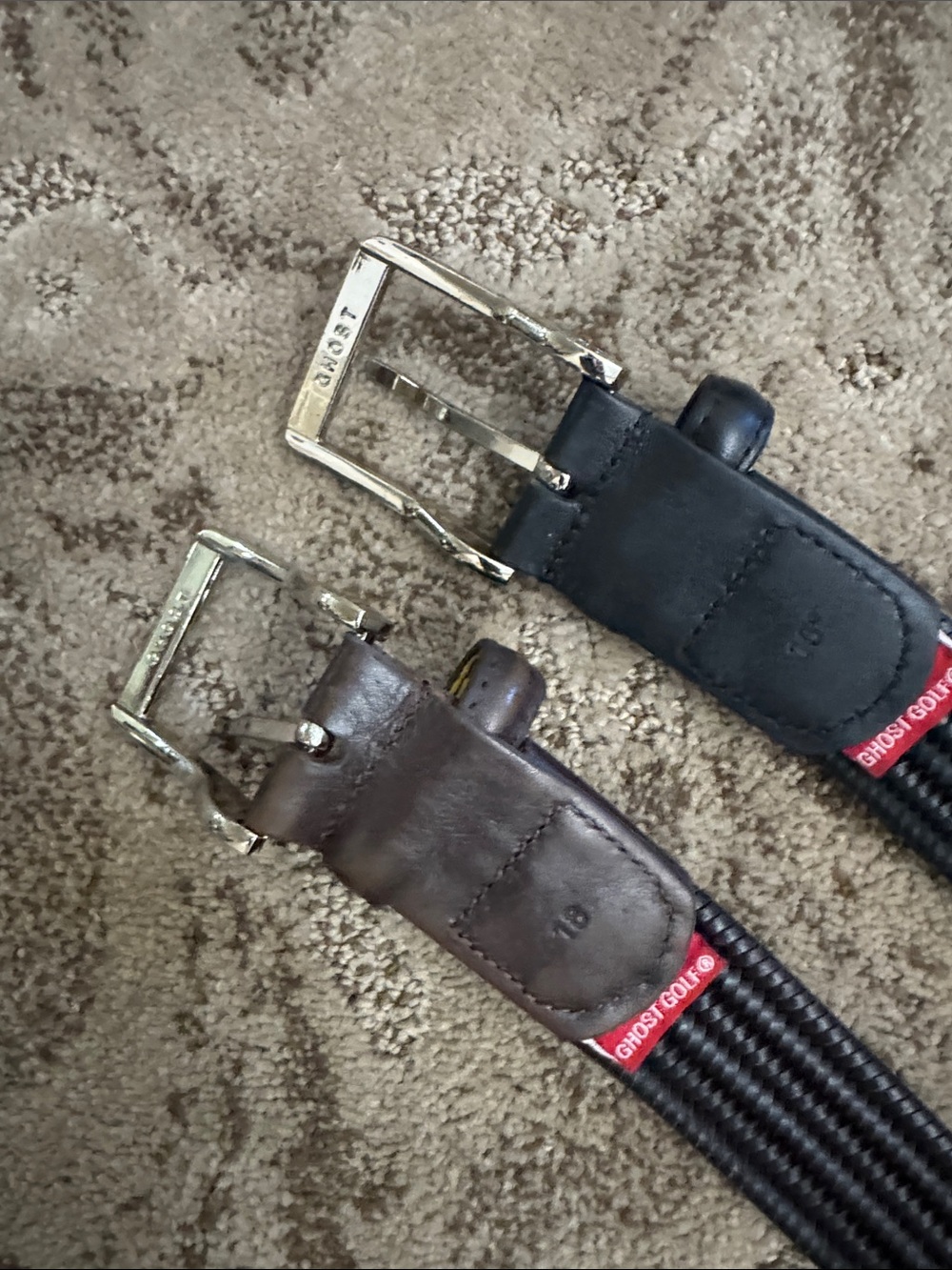 Men'sWebbed Belt in Black & Brown leather